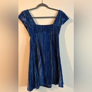 Crushed Velvet Mini Dress - S